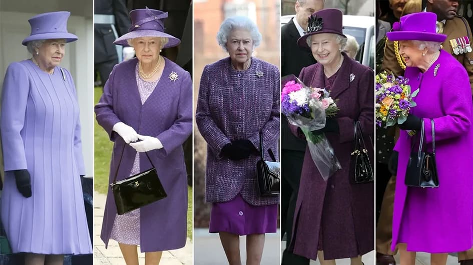 La reine Élisabeth 2 dans de multiples tenues violettes