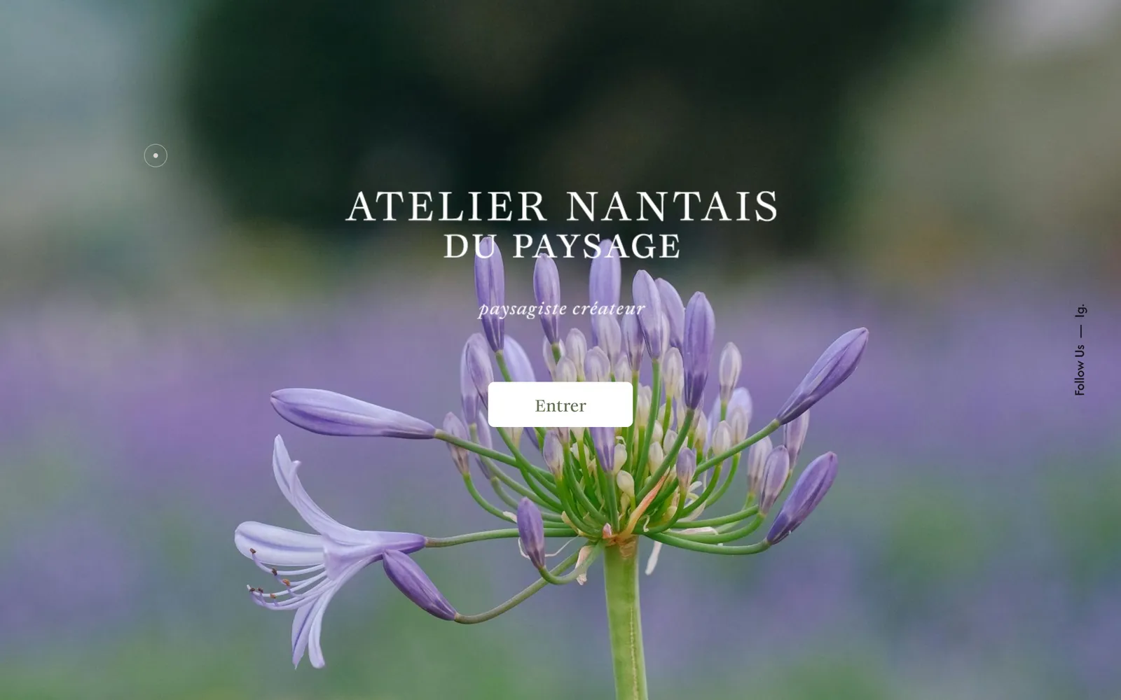 Page d'accueil du site internet de Atelier nantais du paysage (ateliernantaisdupaysage.fr) sur ordinateur, webdesign Studio Citron Sorbet et développement L'enfant Sauvage